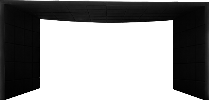 MNQ014 black upholstered impact padding panel, retouched front view