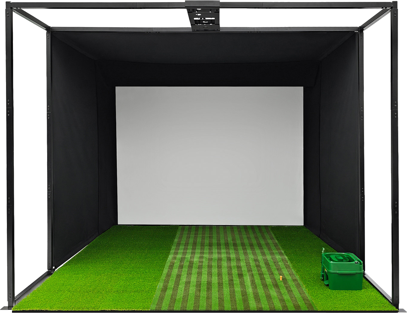 MKPC001 steel-frame simulator enclosure with impact screen and hitting area