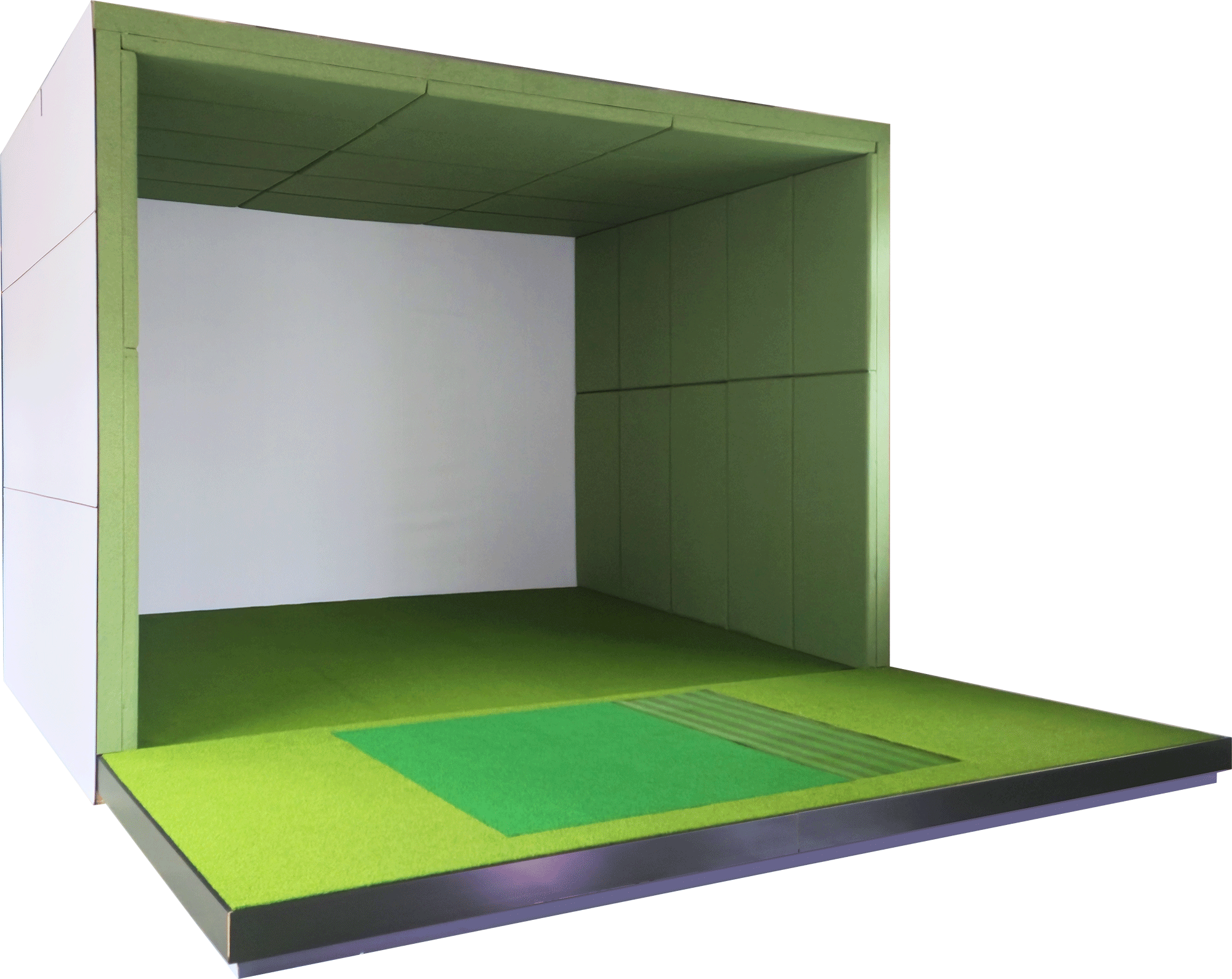 Supplied modular wall, screen mounting and hitting area reference