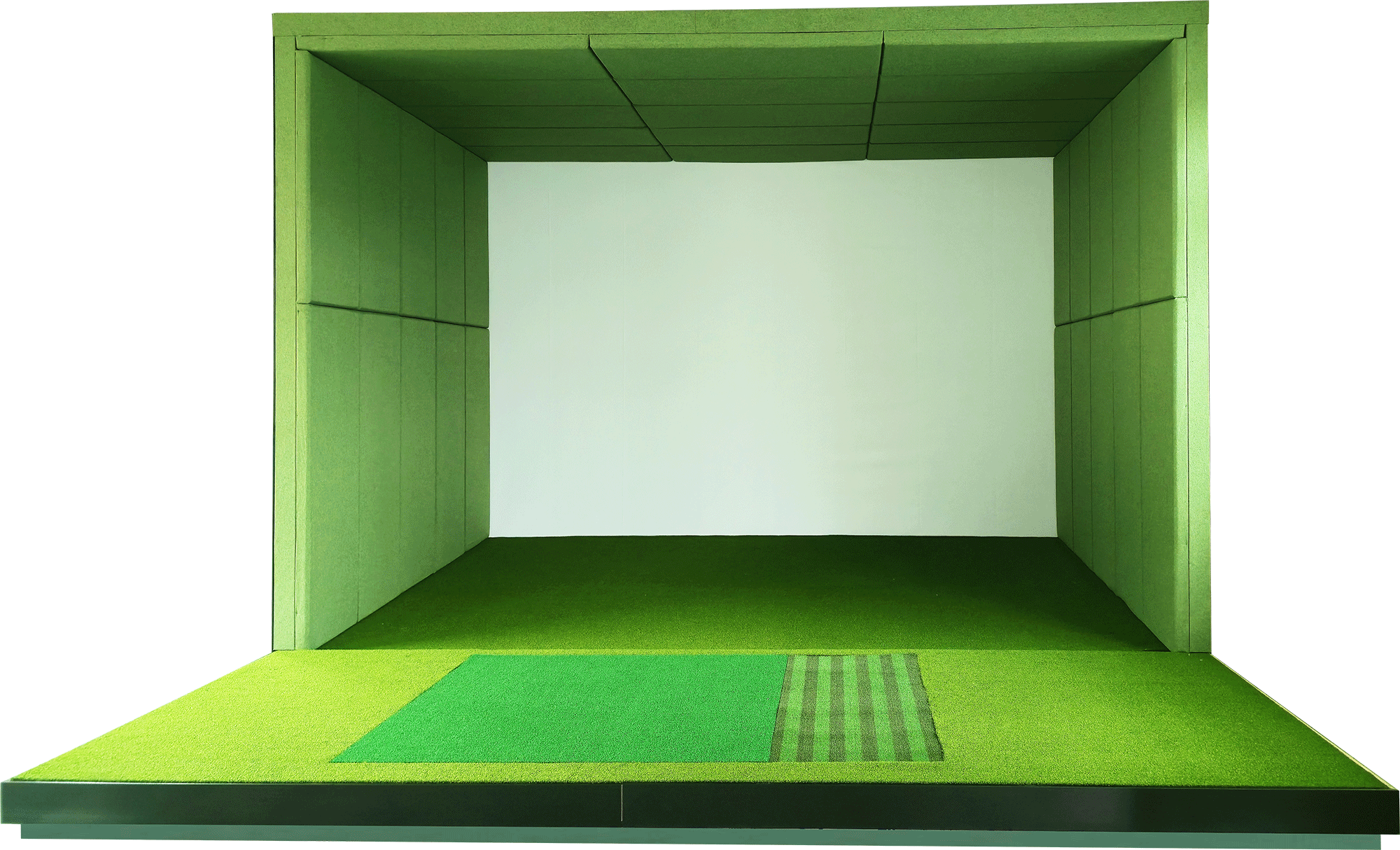 Padded modular golf simulator enclosure