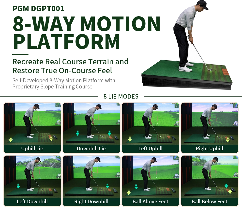 Motion platform shown with hitting mat